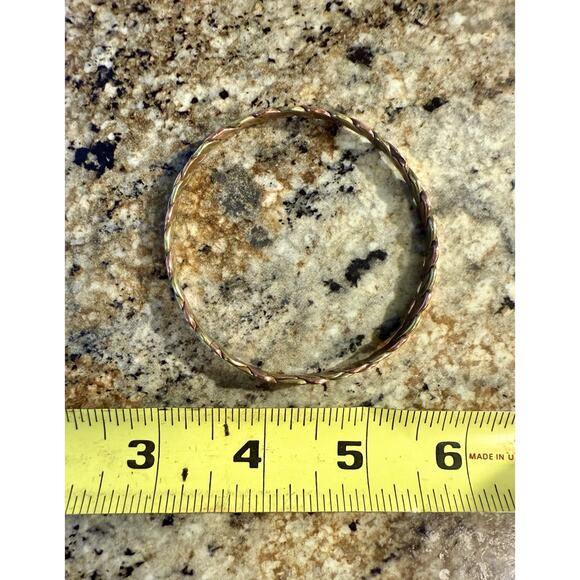 Vintage Handmade Flat Twisted Copper And‎ Brass Bangle Bracelet Unsigned EUC - Picture 4 of 4